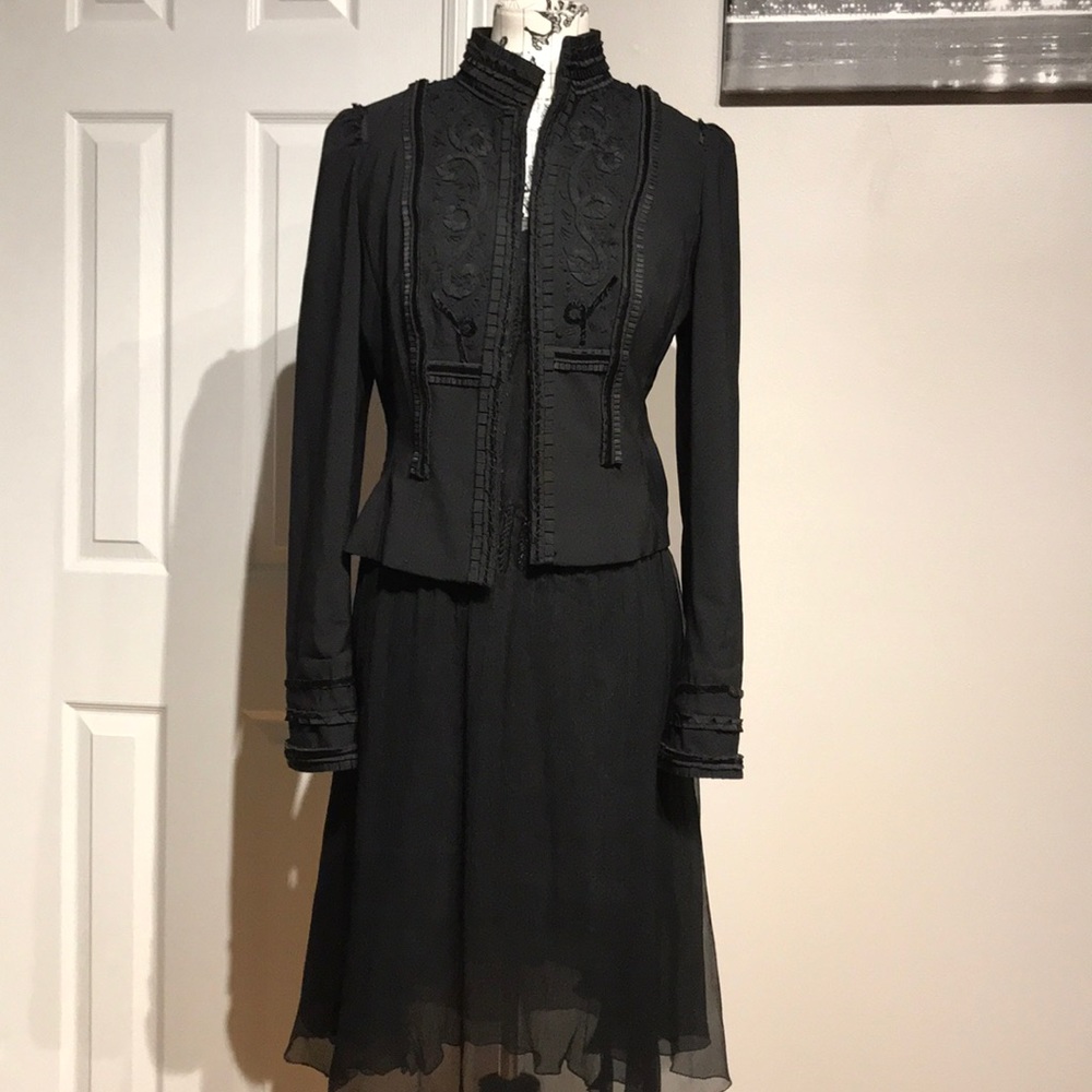 Valentino Runaway Embroidery trimmed Velvet Silk vintage steampunk Victorian 46